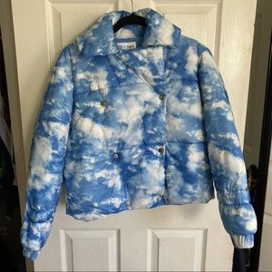 NWT Bar III Cloud Printed Puffer Jacket